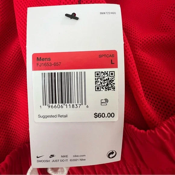 New Nike Woven Monogram Flow Shorts Men’s Large Spell Out Logo Red Y2K Sporty - Picture 8 of 15